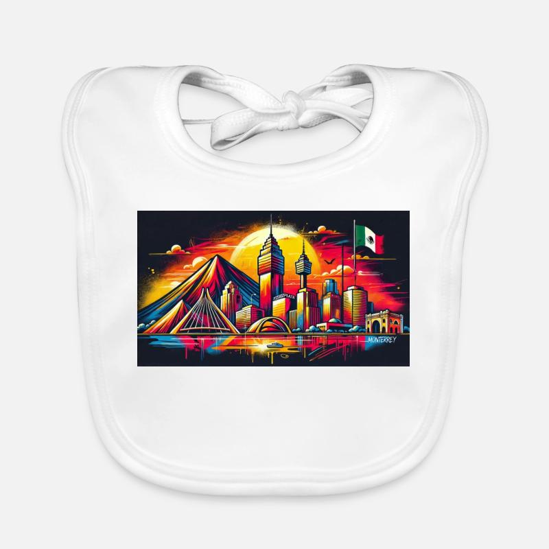 Monterrey Mexico art design Organic Baby Bibs