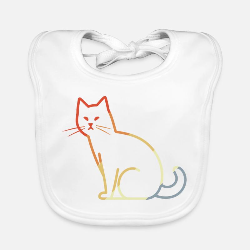 Chat rétro Bavoir bio Bébé