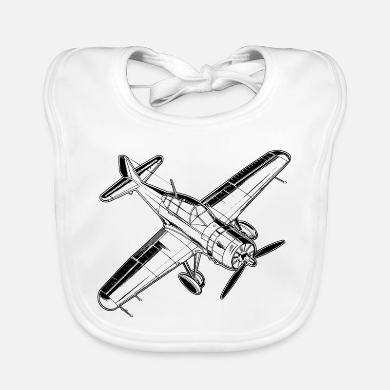 Propeller Plane Sketch Organic Baby Bibs