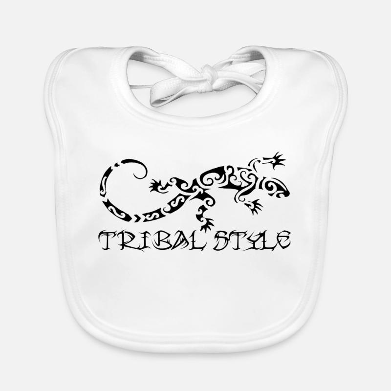 Polynesian black lizard Organic Baby Bibs