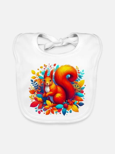 Eichhörnchen - Baby Bio-Lätzchen - Weiß