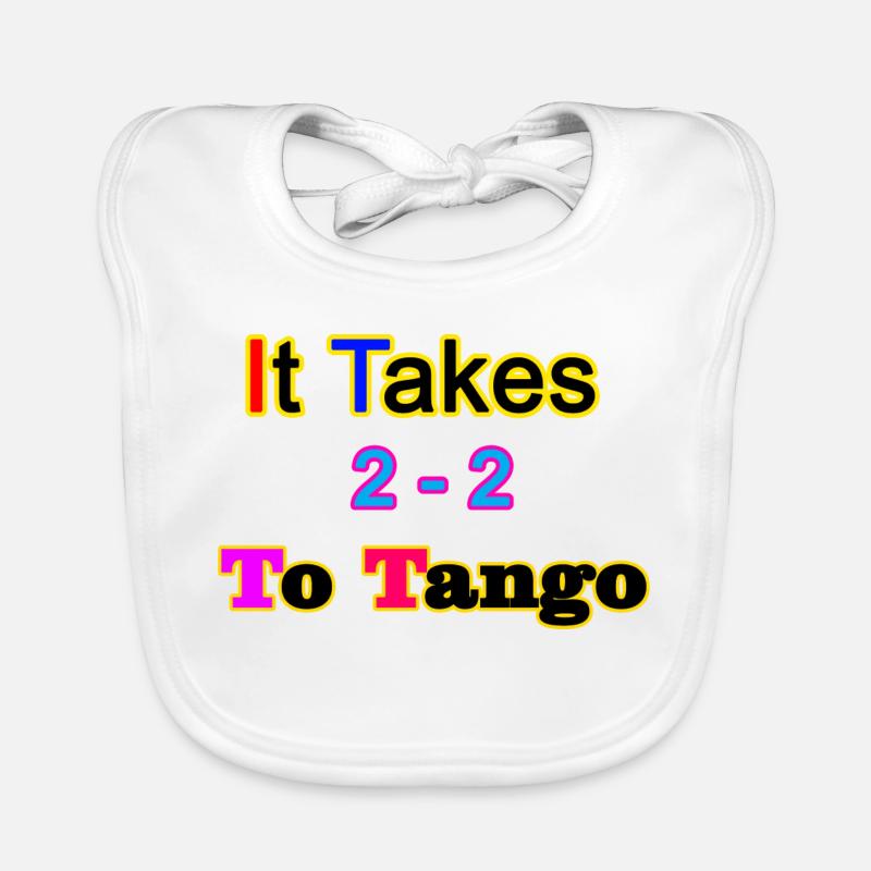 Il faut être 2 pour danser le tango - Bavoir bio Bébé - blanc