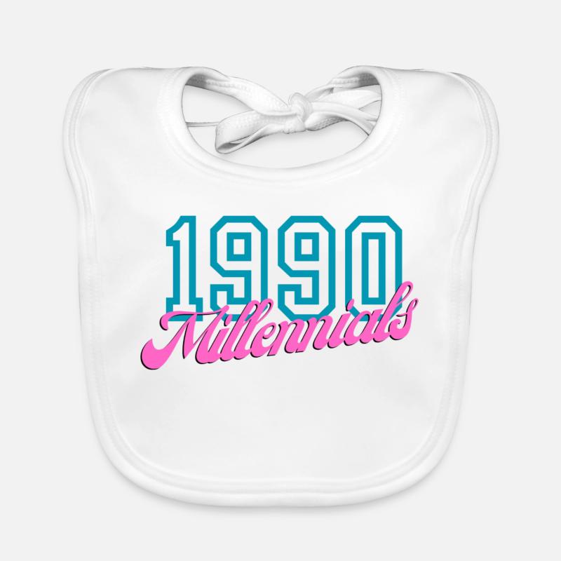 Retro 1990 Millennial Digital Style Design Organic Baby Bibs