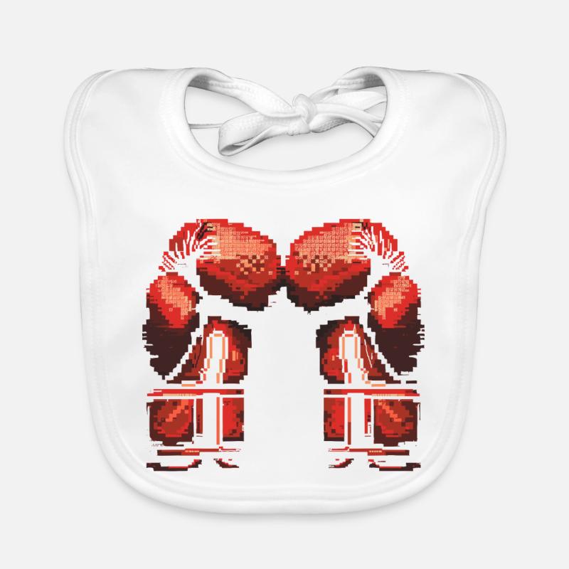 Kickboxing Gloves Pixel Organic Baby Bibs