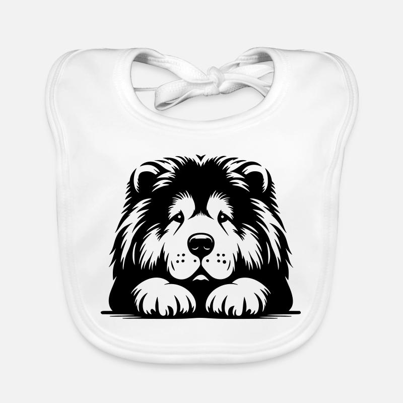 Tête de Chow Chow avec pattes Bavoir bio Bébé