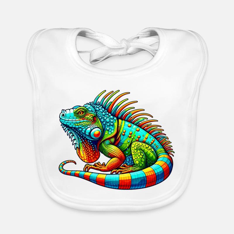 Iguane - Bavoir bio Bébé - blanc