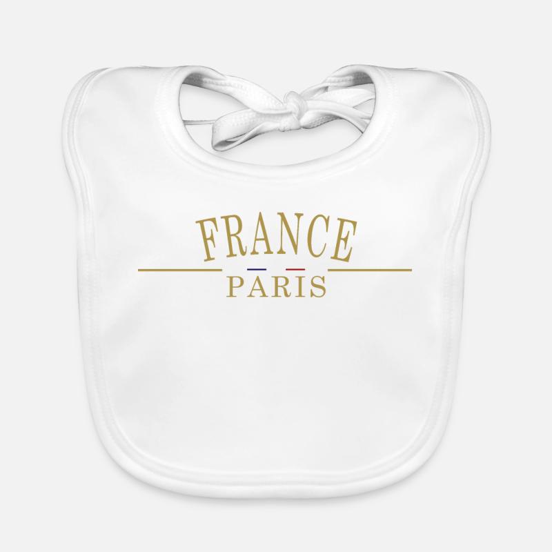 FRANCE Paris flag Organic Baby Bibs