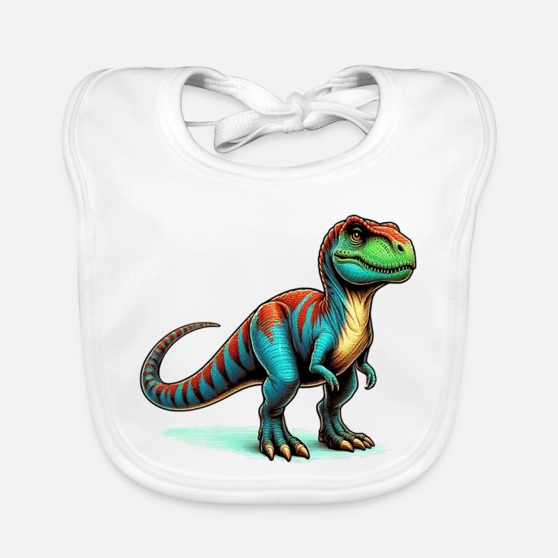 Dinosaurier - Baby Bio-Lätzchen - Weiß