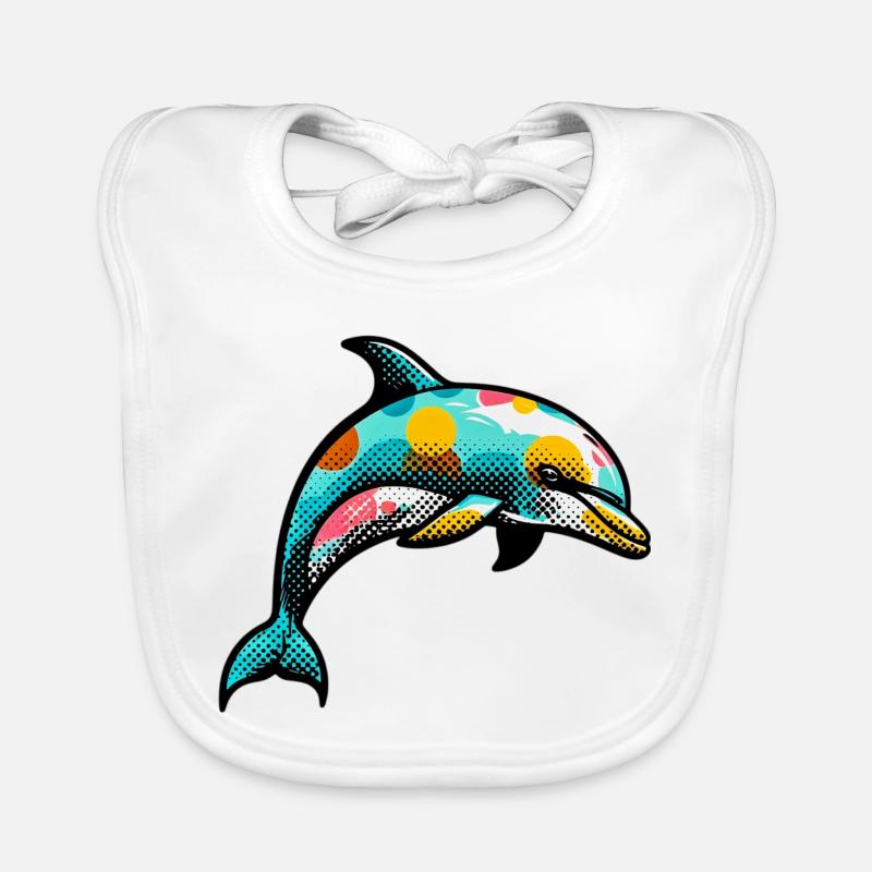 Delfin - Baby Bio-Lätzchen - Weiß