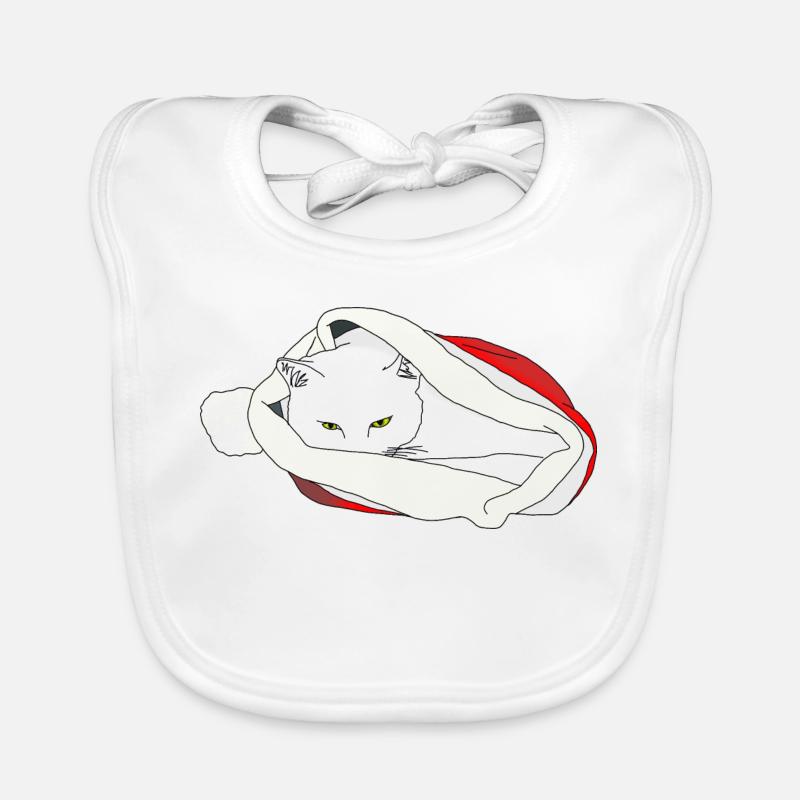 Christmas Cat Organic Baby Bibs