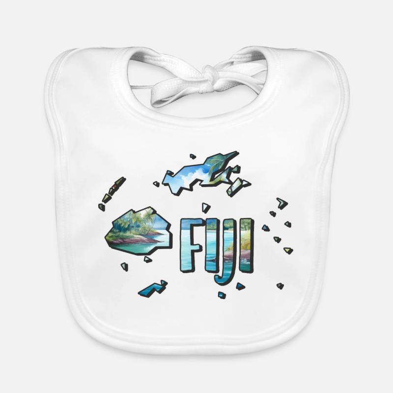 Watercolor Map Fiji Organic Baby Bibs