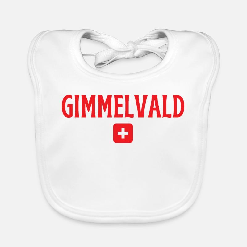 GIMMELWALD Switzerland Flag Organic Baby Bibs