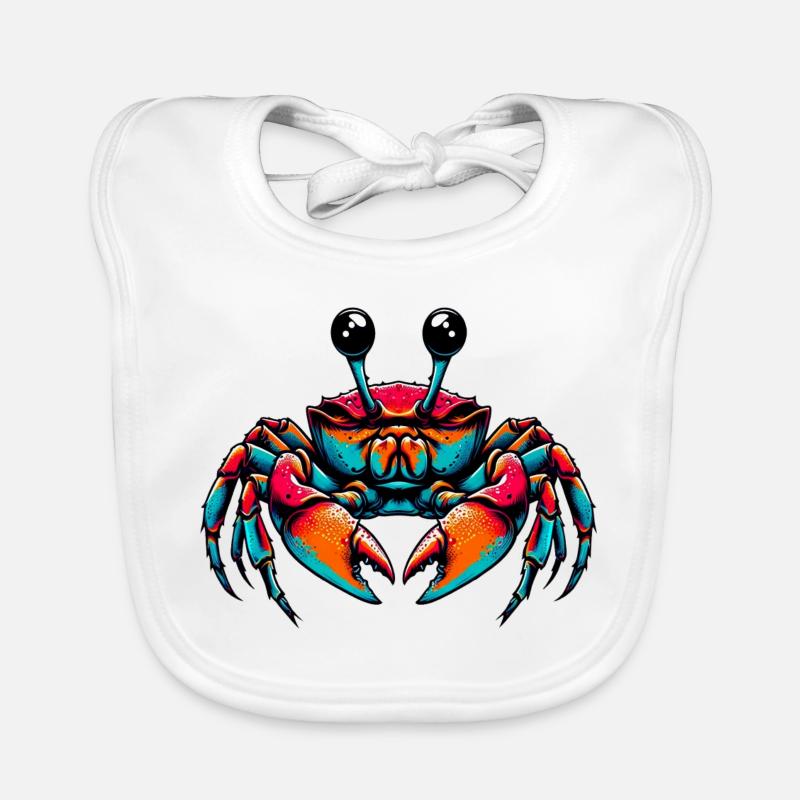 Crabe - Bavoir bio Bébé - blanc