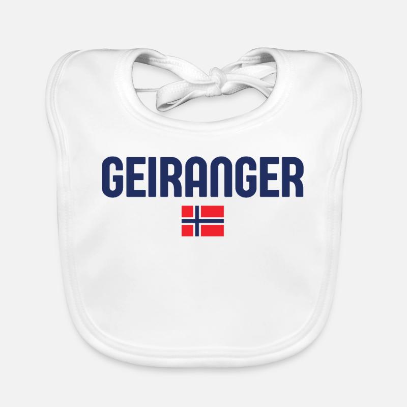 GEIRANGER Norwegen - Baby Bio-Lätzchen - Weiß