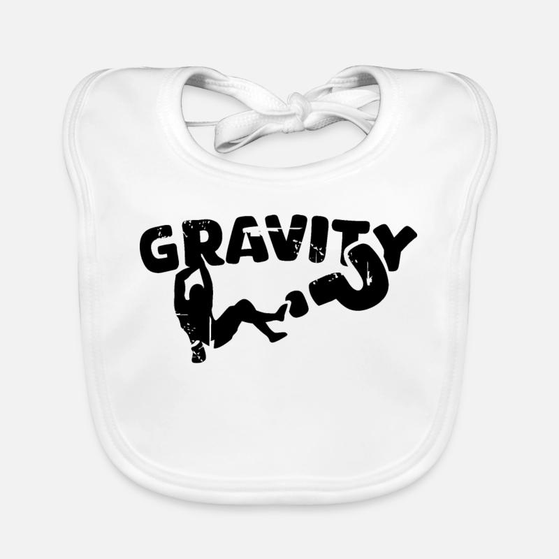 boulder klettern gravity Symbol Logo Training cup Baby Bio-Lätzchen