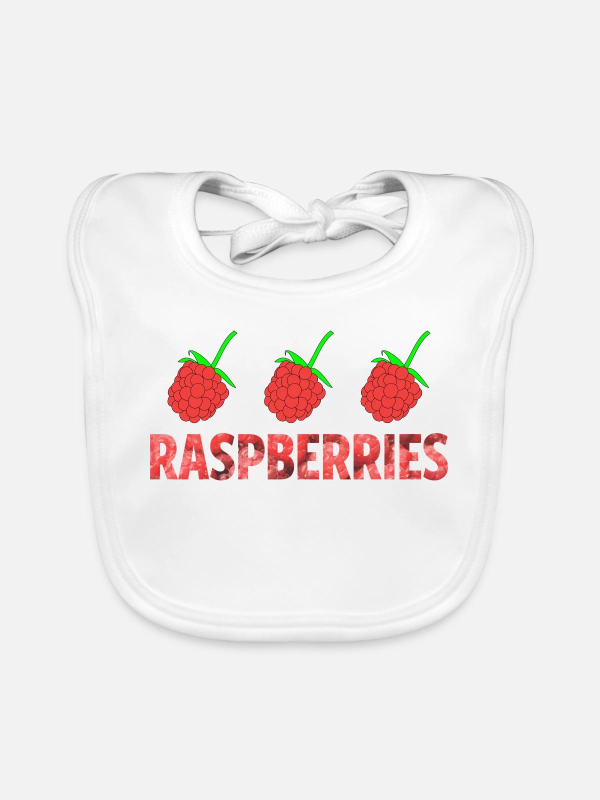 RASPBERRIES - Organic Baby Bibs - white - Front