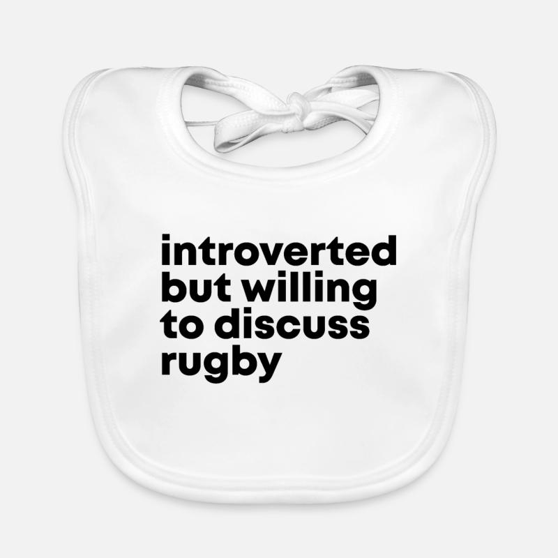 rugby - Bavoir bio Bébé - blanc