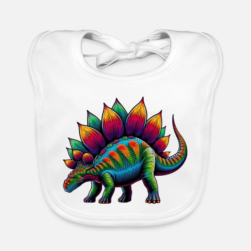 Dinosaure - Bavoir bio Bébé - blanc