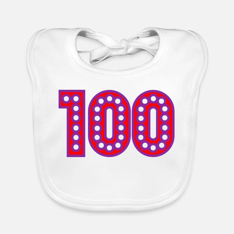 100. 100 ANS. 100e ANNIVERSAIRE. ANNIVERSAIRE 100 Bavoir bio Bébé