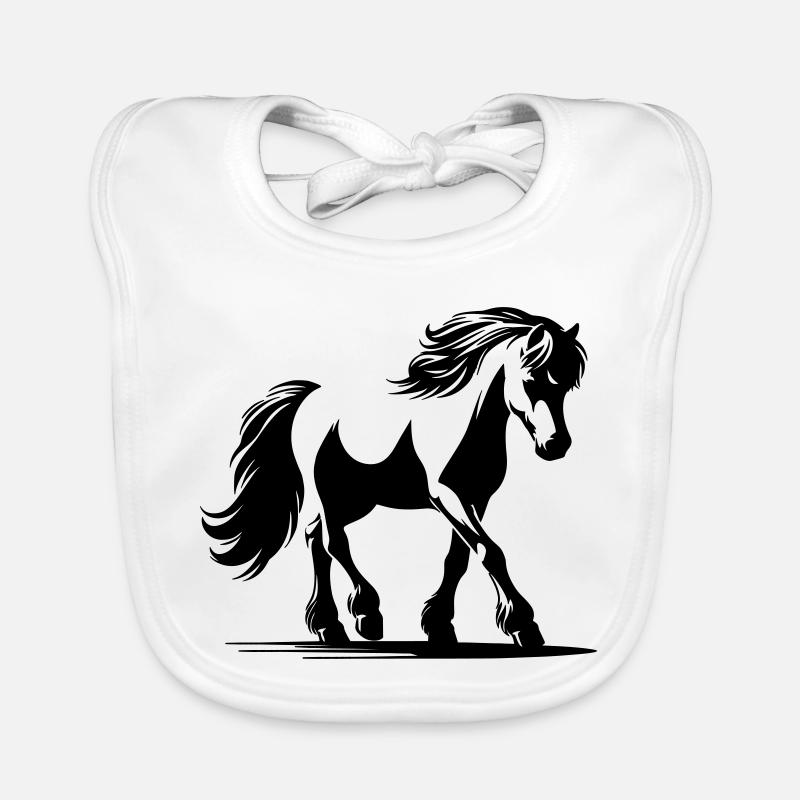 Cheval Poney de selle allemand Bavoir bio Bébé