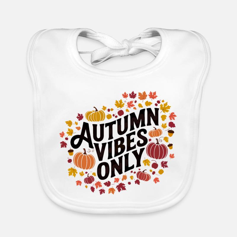 Autumn Vibes only Pumpkin Motif Organic Baby Bibs