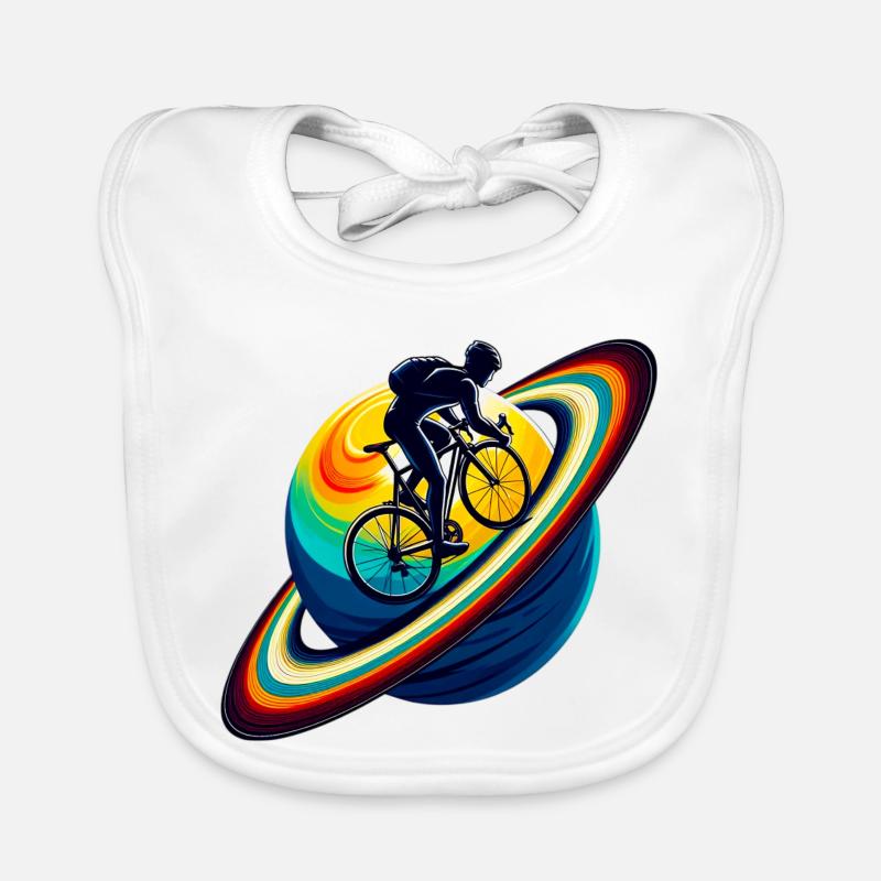 Radfahrer auf dem Saturn Baby Bio-Lätzchen