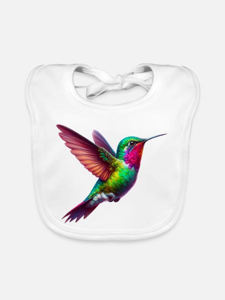 Kolibri - Baby Bio-Lätzchen - Weiß - Vorne