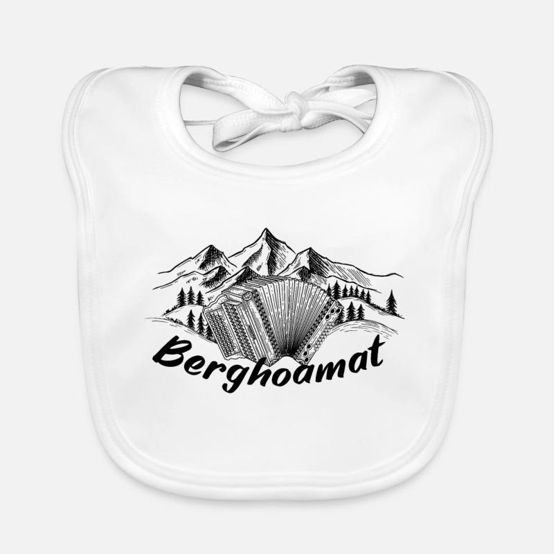 Harmonica Alpes - Berghoamat (b) | Ziac - Bavoir bio Bébé - blanc