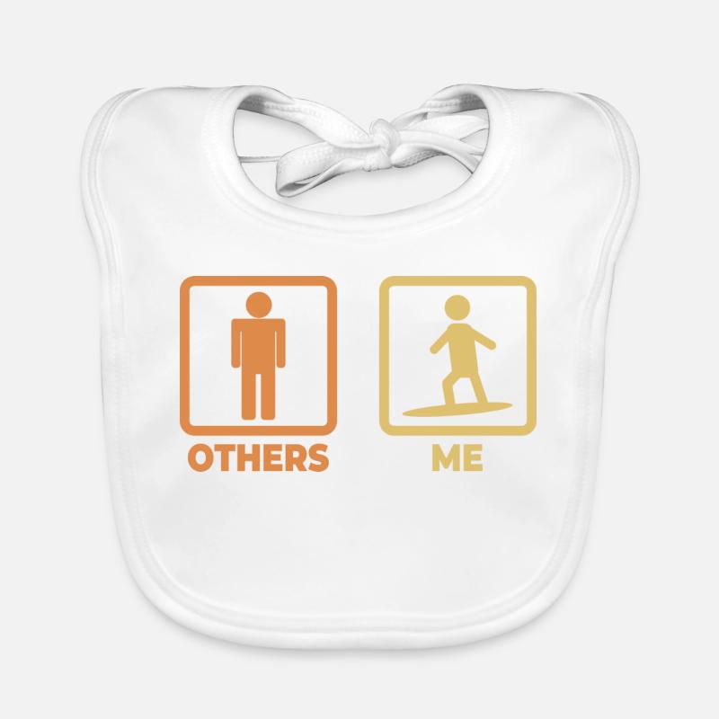 Surfer Stick Figures Organic Baby Bibs