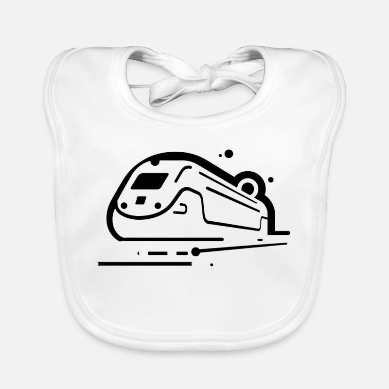 Train Comic Style Organic Baby Bibs
