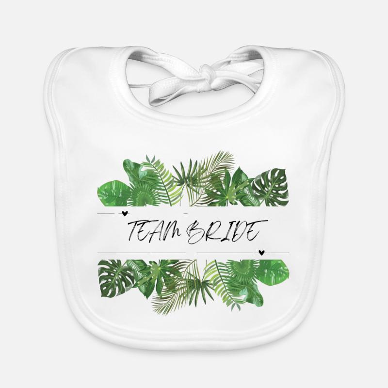 Feuille de palmier vert de l’équipe Bride Bavoir bio Bébé