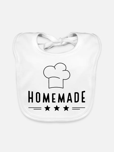 The main thing is homemade - Organic Baby Bibs - white - Front