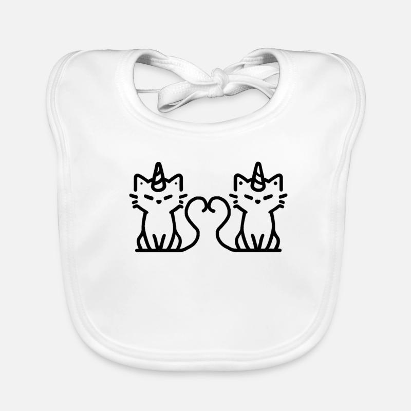 Katze-Einhörner verliebt Baby Bio-Lätzchen