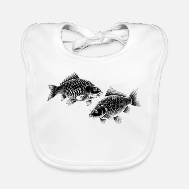 Carp chalk drawing Organic Baby Bibs