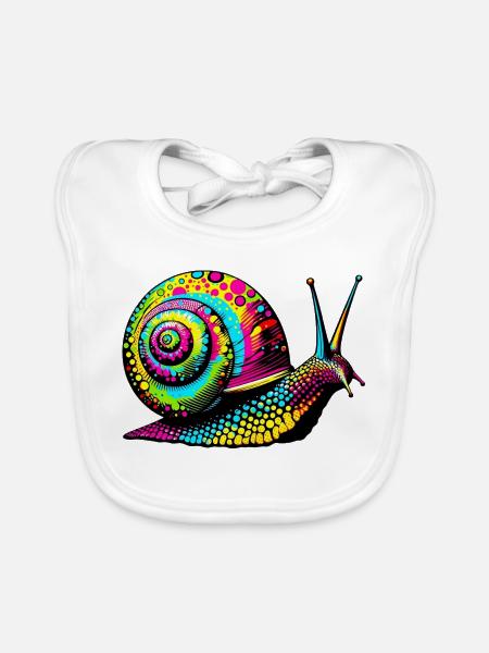 Schnecke - Baby Bio-Lätzchen - Weiß