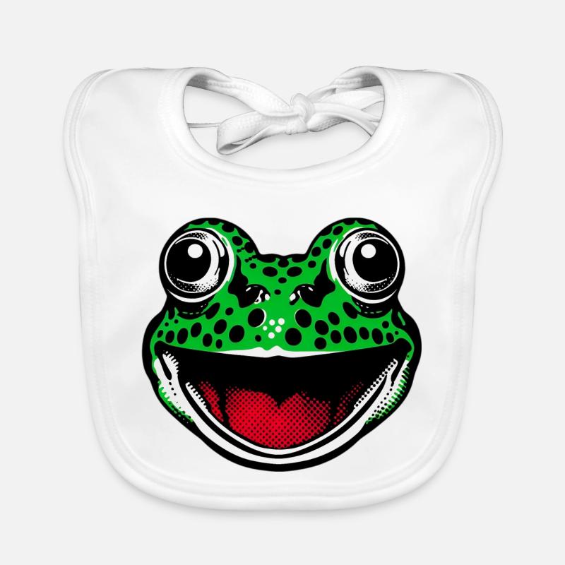 Frosch - Baby Bio-Lätzchen - Weiß