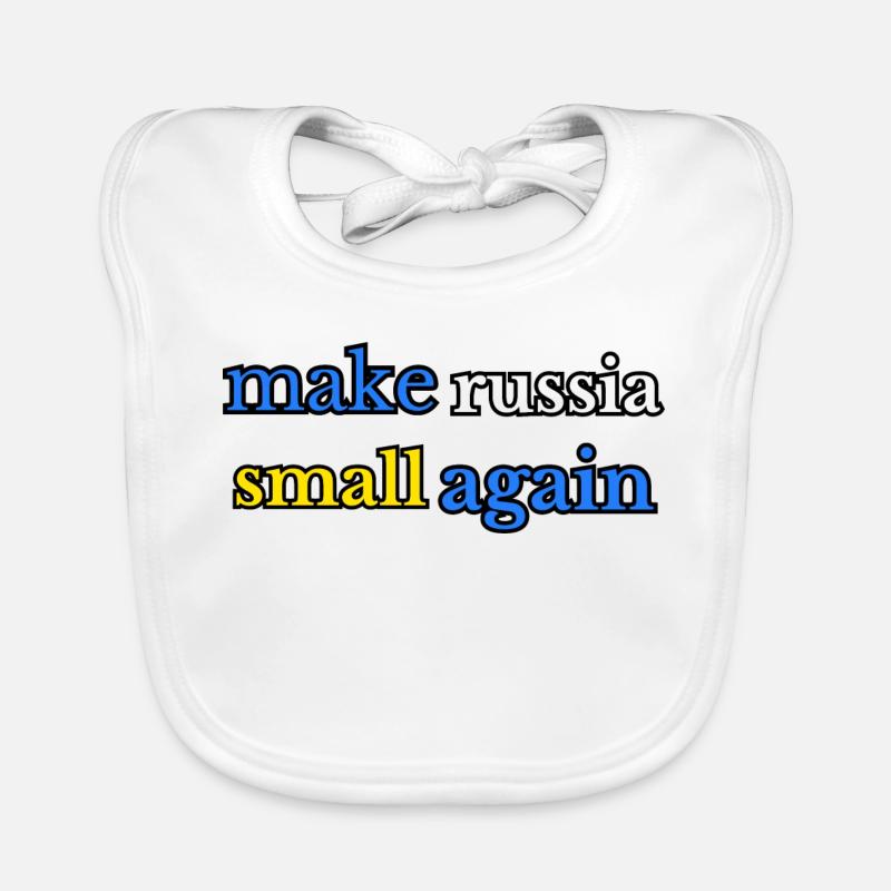 Make russia small again, blau gelb Baby Bio-Lätzchen