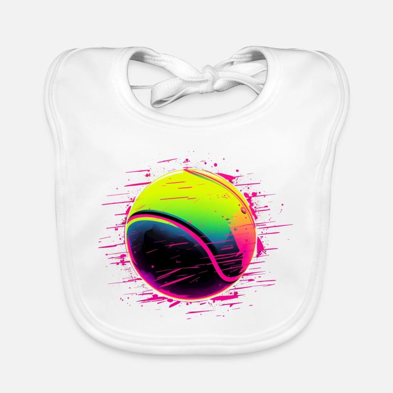 Tennisball Synthwave Stil Baby Bio-Lätzchen