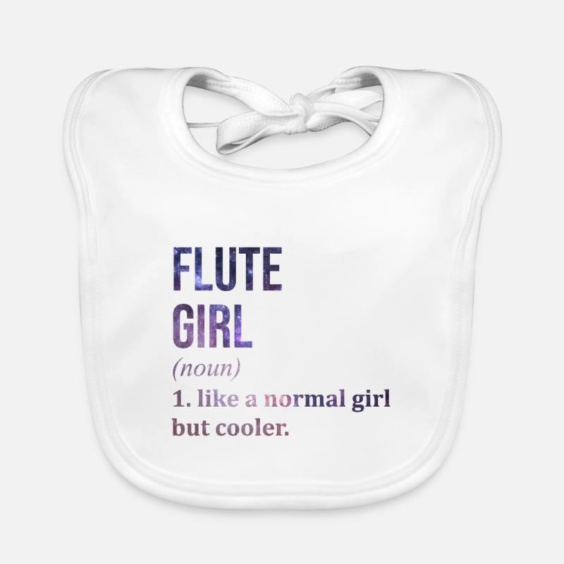 flûte - Bavoir bio Bébé - blanc