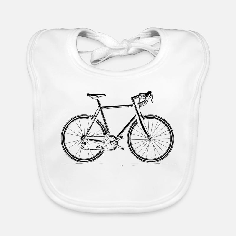 Bicycle Line Drawing Organic Baby Bibs