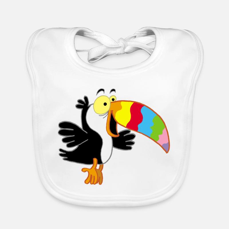 Bird and multicolored beak Organic Baby Bibs