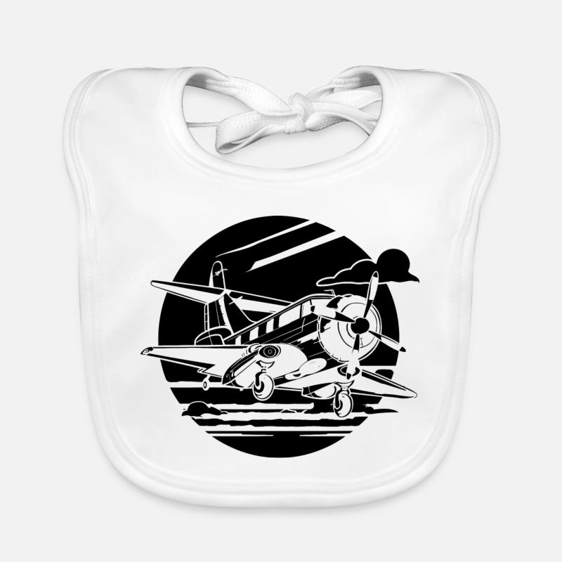 Propeller Plane Drawing Organic Baby Bibs