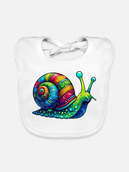 Schnecke - Baby Bio-Lätzchen - Weiß