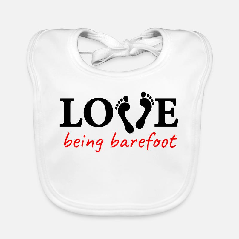 love being barefoot Version 2 - es lieben, barfuß Baby Bio-Lätzchen