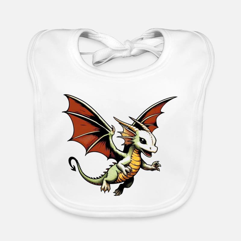 Drache - Baby Bio-Lätzchen - Weiß