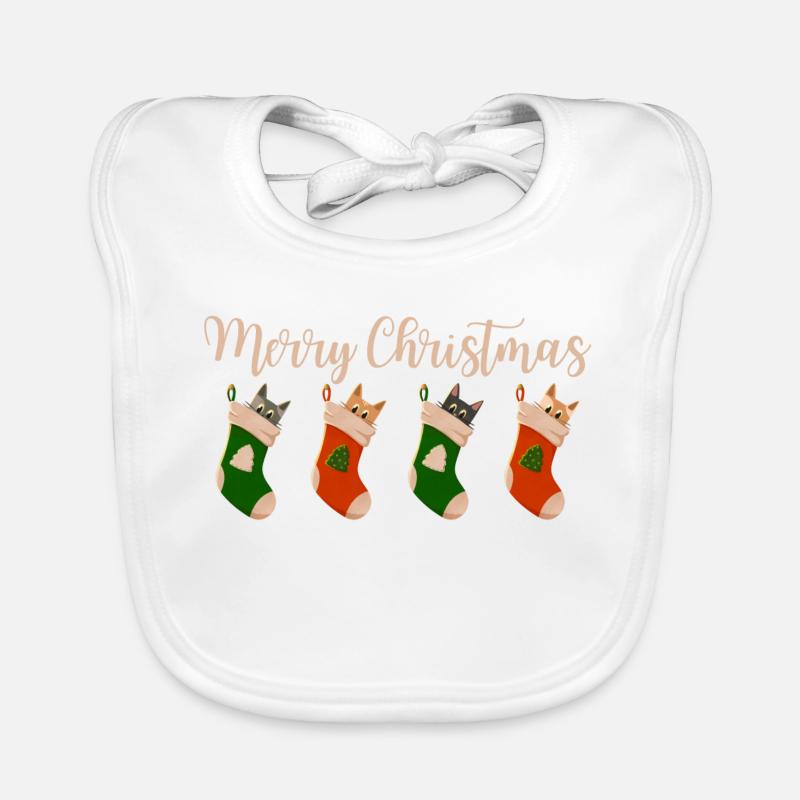 Joyeux Noël - Chats pour Noël Bavoir bio Bébé