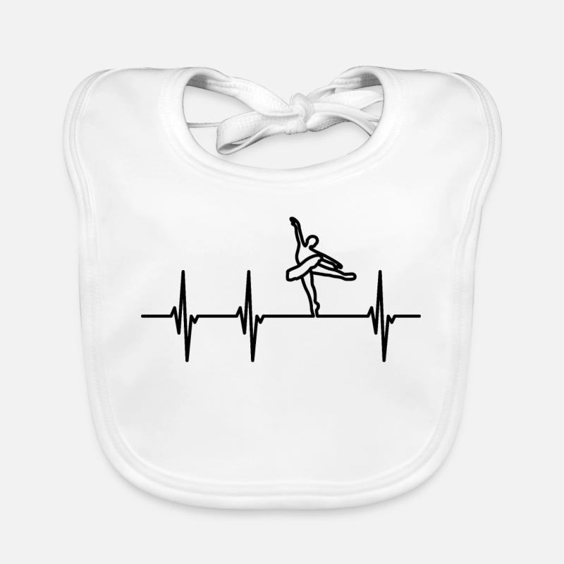 Ballet Dancer ECG Heart Line Organic Baby Bibs
