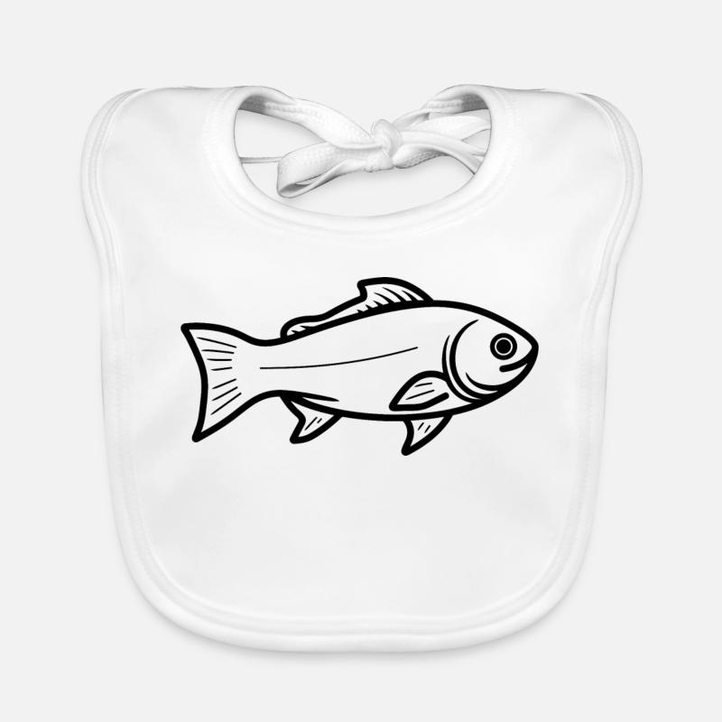 Fish Sketch Organic Baby Bibs