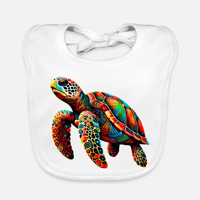 Schildkröte - Baby Bio-Lätzchen - Weiß