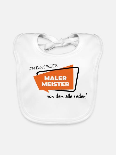 Malermeister - Baby Bio-Lätzchen - Weiß - Vorne